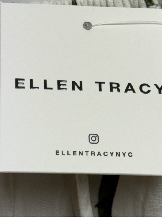 Ellen Tracy Linen-Blend Dress Midi Sleeveless White Floral Sz 10 NWT - Picture 9 of 11